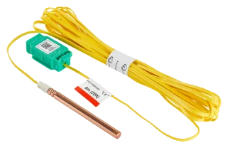 Электронный детонатор Hanwha HiTRONIC X с жёлтым проводом и разъёмом с QR-кодом